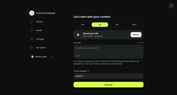AI challenge · Meiro screen