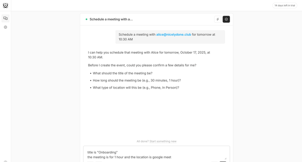 Schedule a meeting with a... | Quin screen