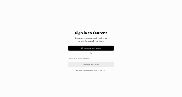 Current — Login screen