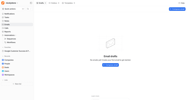Emails - Attio screen