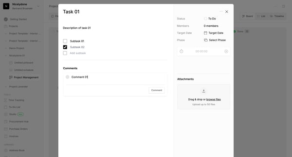 Project Management | Programa screen