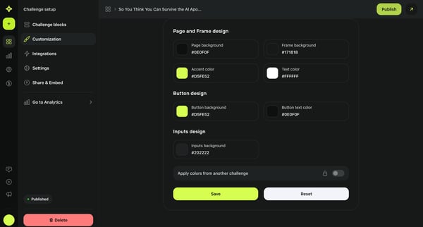 Customization · So You Think You Can Survive the AI Apocalypse · screen