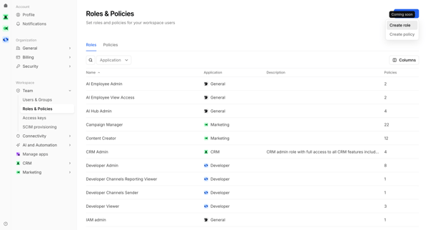 Roles & Policies | Bird screen