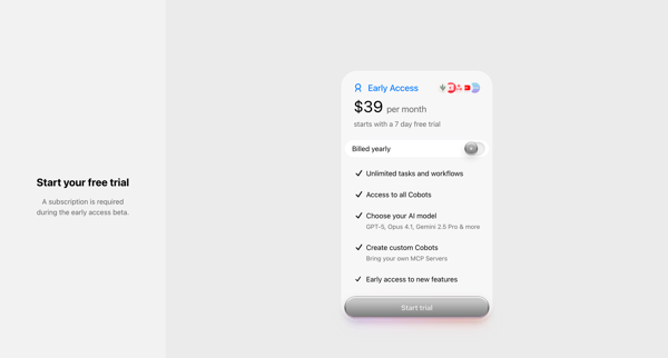 Cobot screen