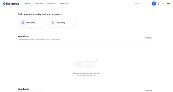 Hashnode screen