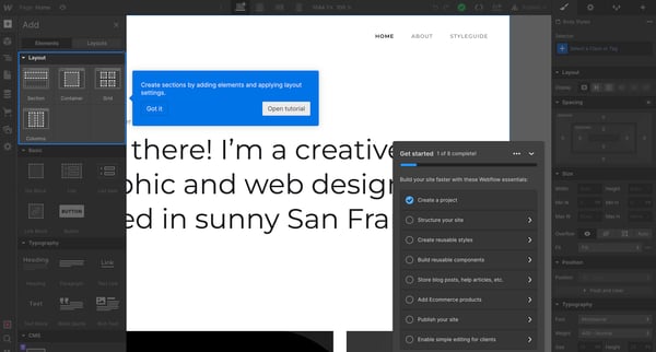 Webflow - Bertrands Marvelous Site screen
