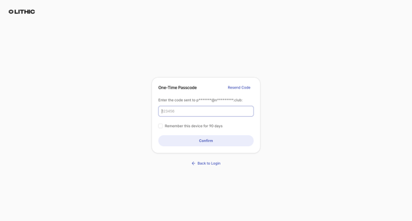 Lithic - Login screen