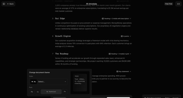 Chronicle screen