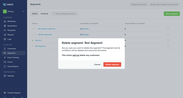 Vero screen