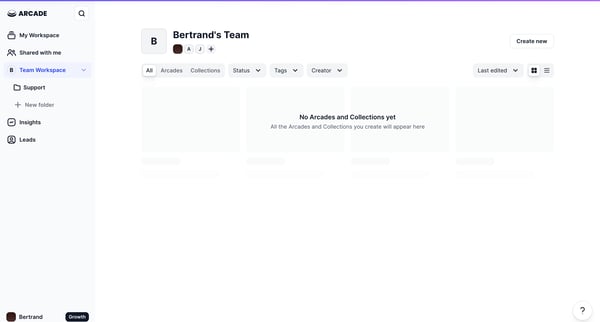 My Teams Workspace screen