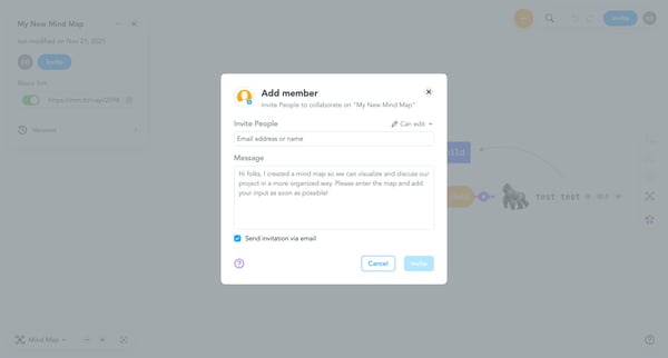 My New Mind Map - MindMeister Mind Map screen
