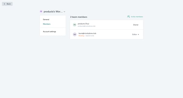 Workflow - Settings screen