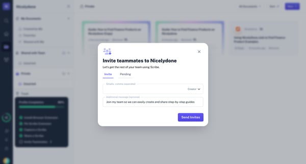 Scribe | Workspace screen