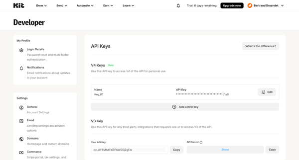 Developer Settings - Kit from Kit