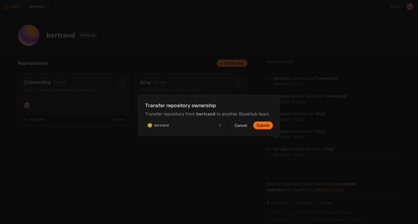 bertrand — BaseHub screen