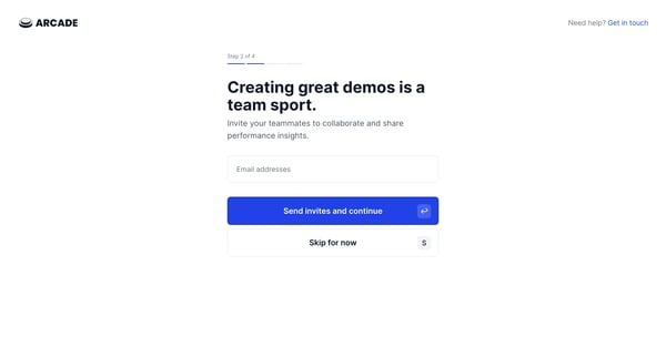 Create a team screen