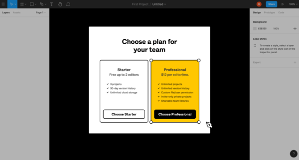 Sign up screen