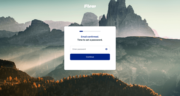 Continue Signup · Flow screen