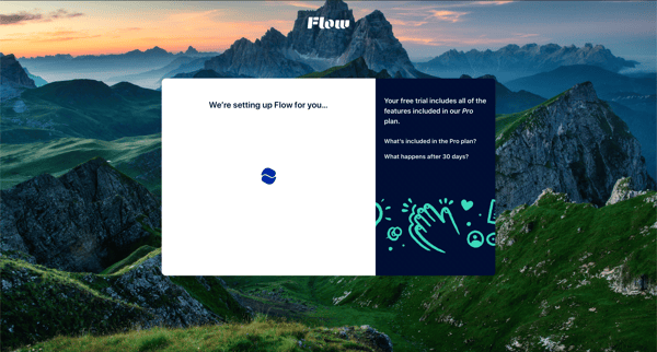 Continue Signup · Flow screen