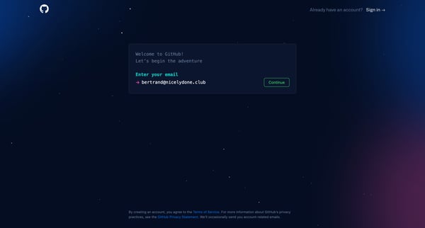 Join GitHub · GitHub screen