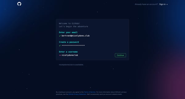 Join GitHub · GitHub screen