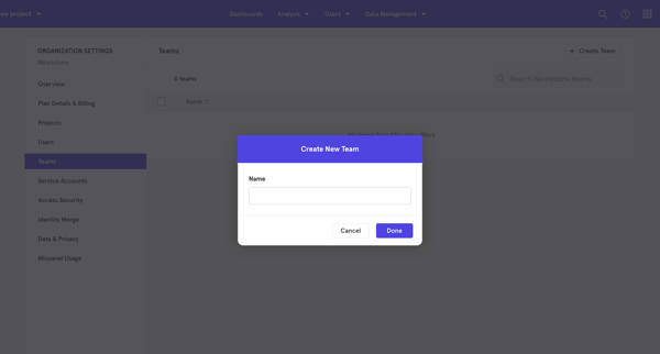 My new project - Settings - Mixpanel | Product Analytics screen