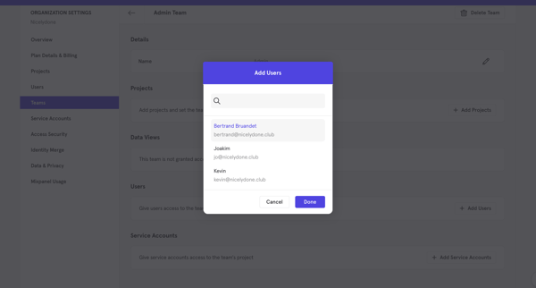 My new project - Settings - Mixpanel | Product Analytics screen