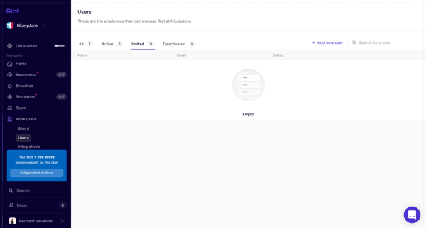 Users (Nicelydone) • Riot screen