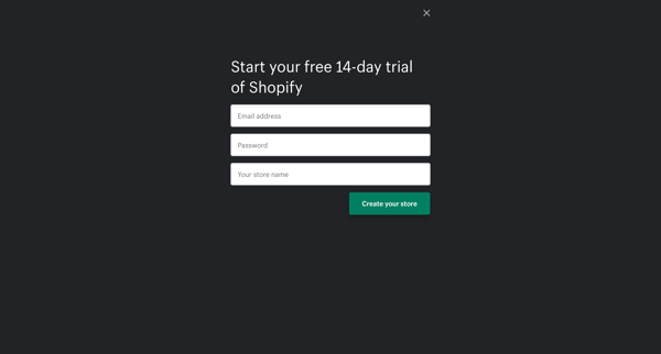 Shopify Terms of Service screen