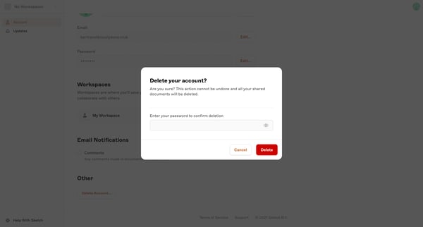 Sketch - Settings screen