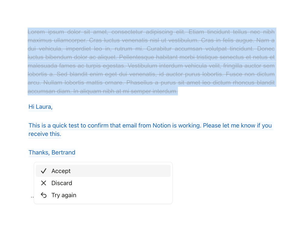Notion Mail — Artificial intelligence component