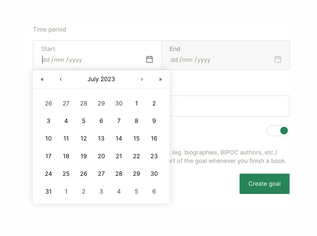 Literal — Datepicker component