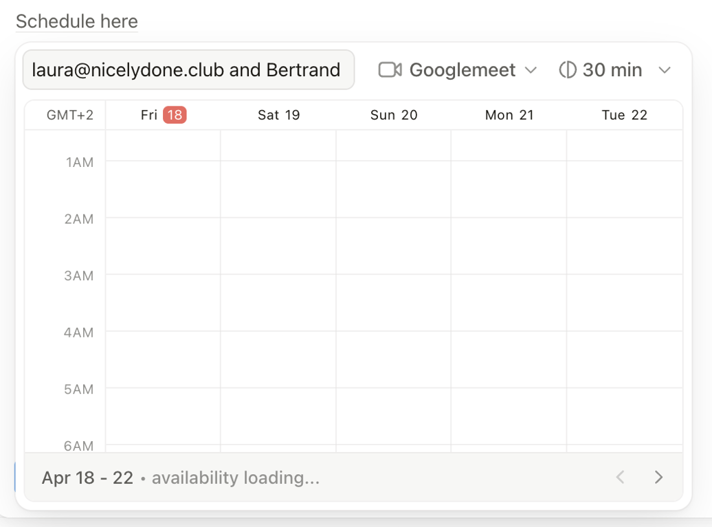 Notion Mail — Datepicker component
