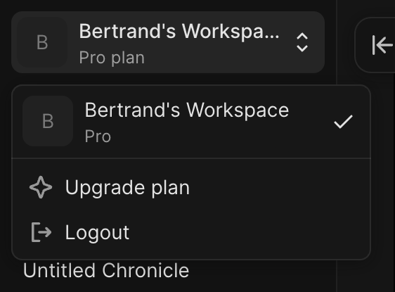 Chronicle — Dropdown menu component