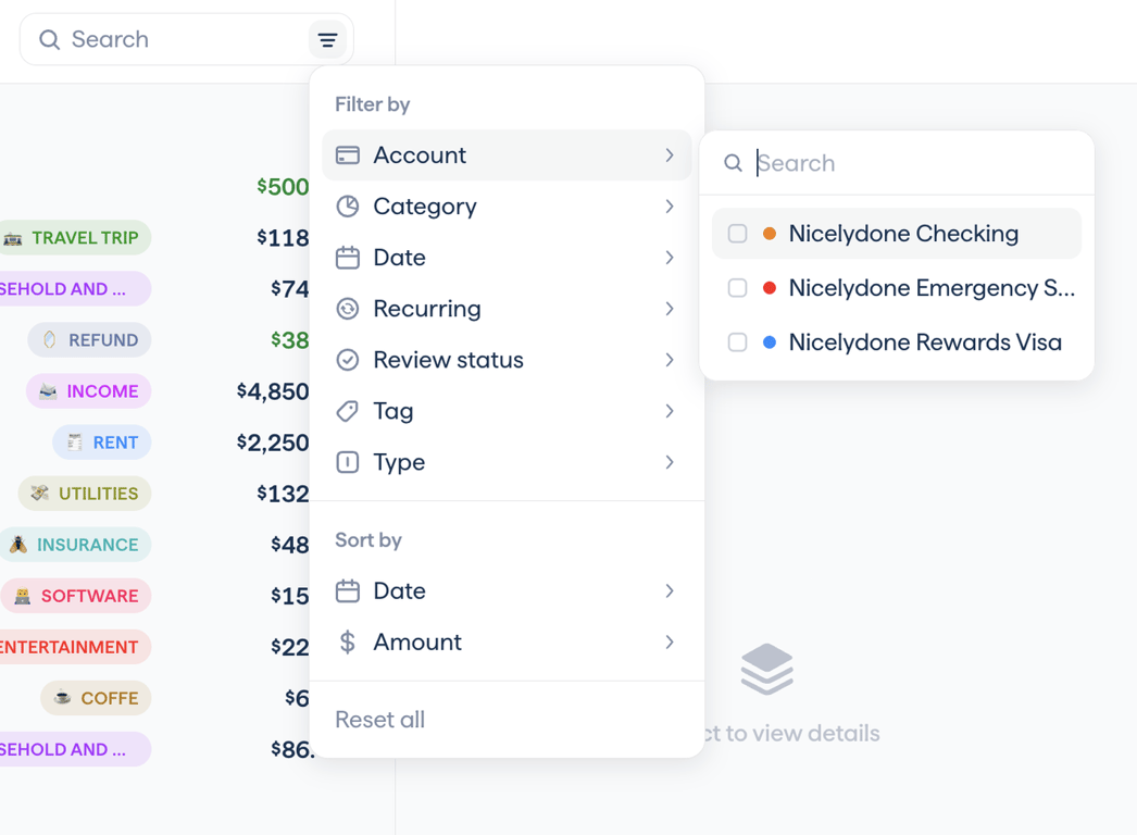 Copilot — Sorting & filtering component