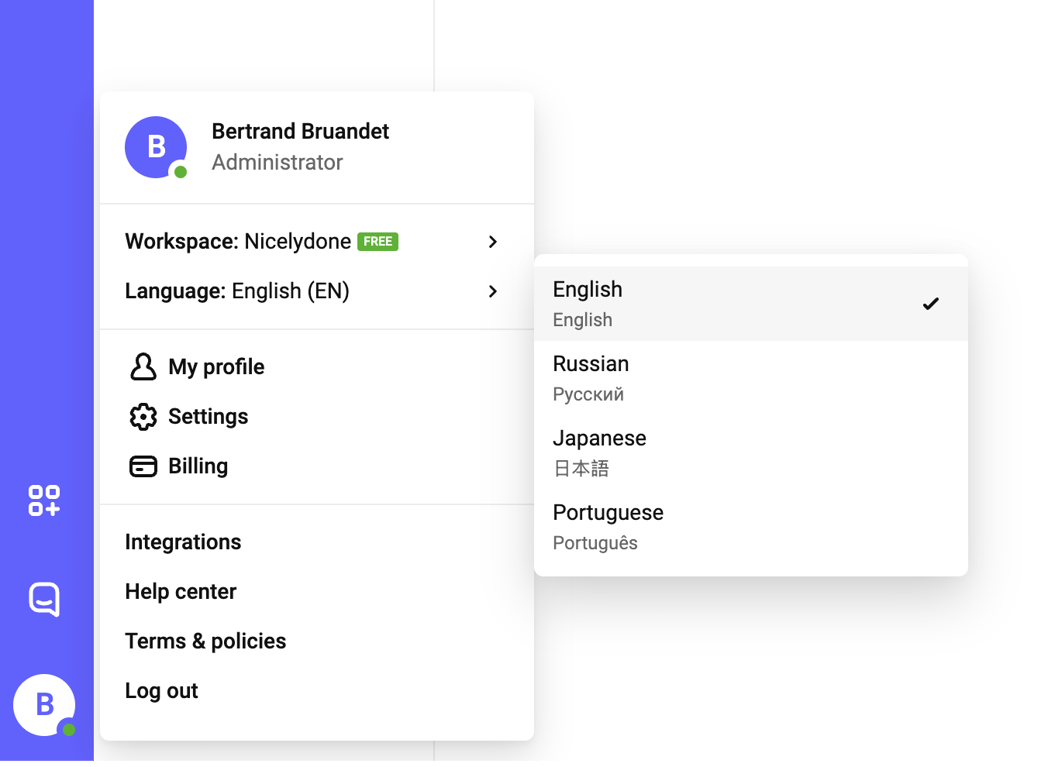 Kinescope — Dropdown menu component
