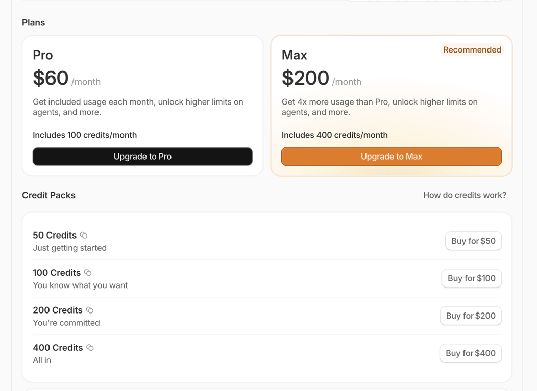 Tembo — Pricing section component