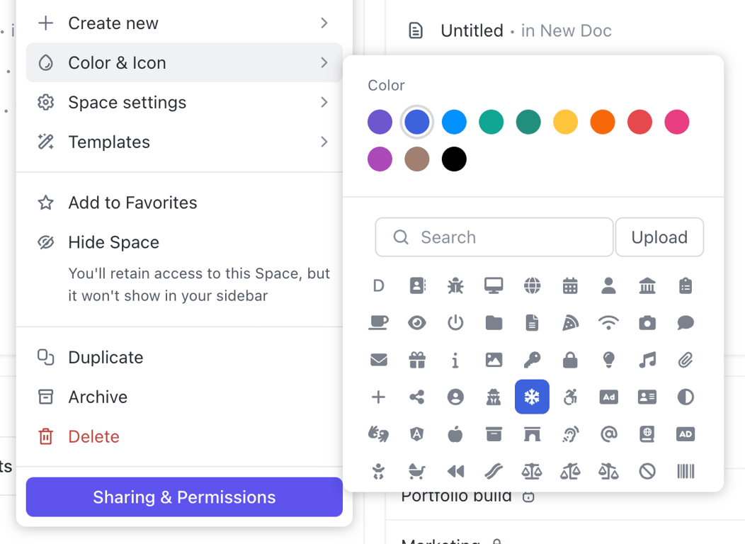 ClickUp — Color picker component