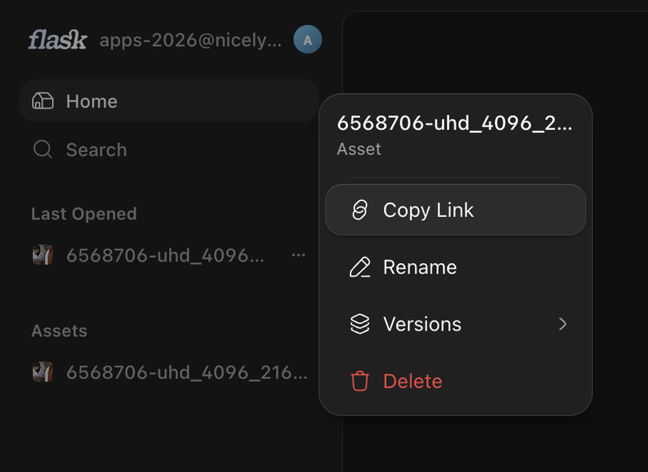 Flask — Dropdown menu component