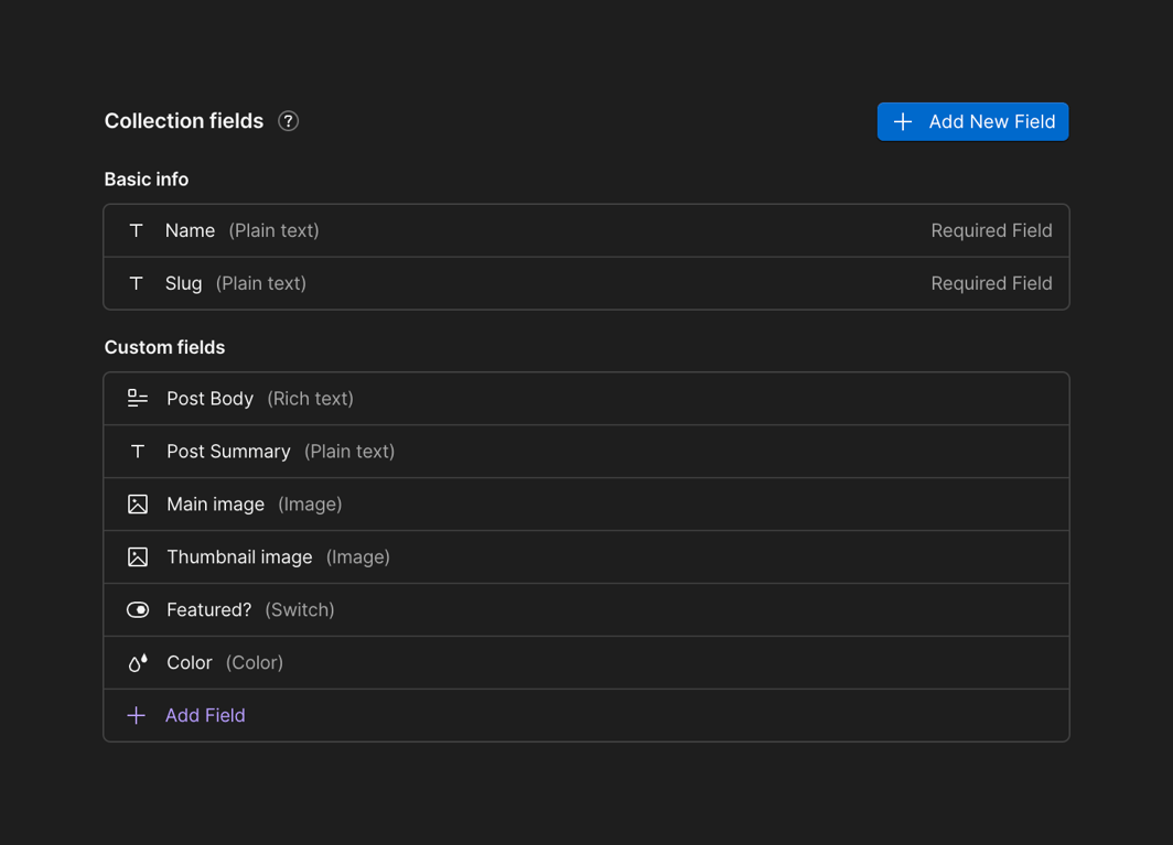 Webflow — Vertical list component