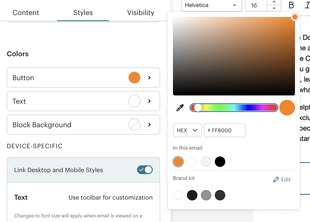 Mailchimp — Color picker component