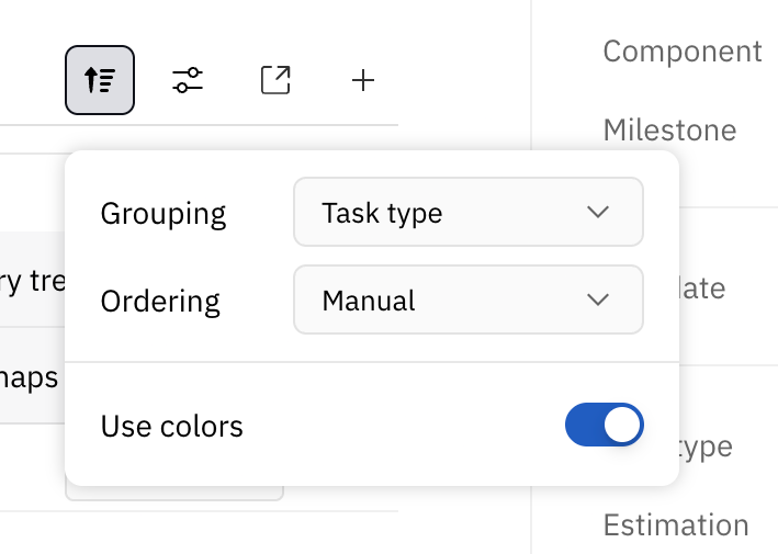 Huly — Sorting & filtering component