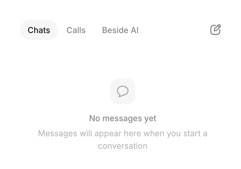 Beside — Empty state component
