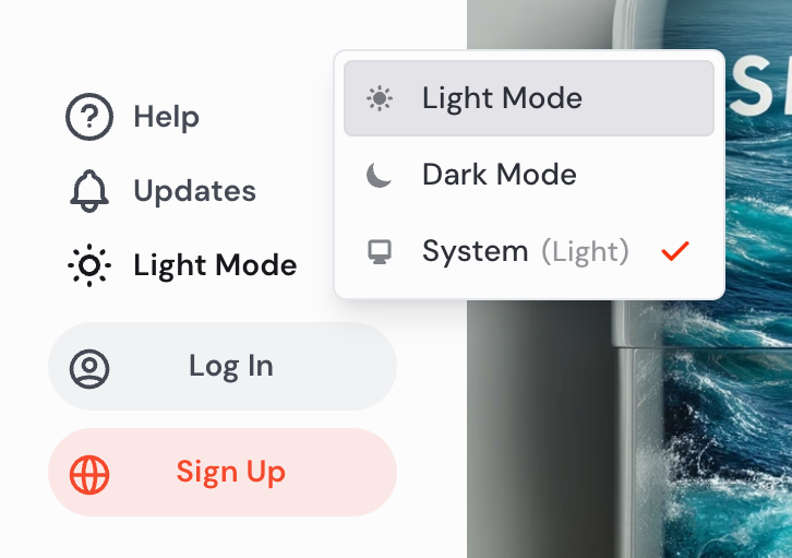 Midjourney — Theme settings component