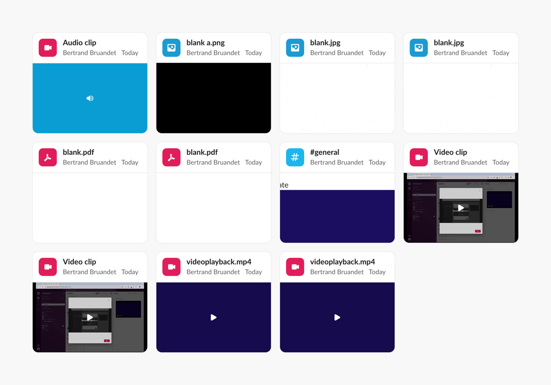 Slack — Grid list component