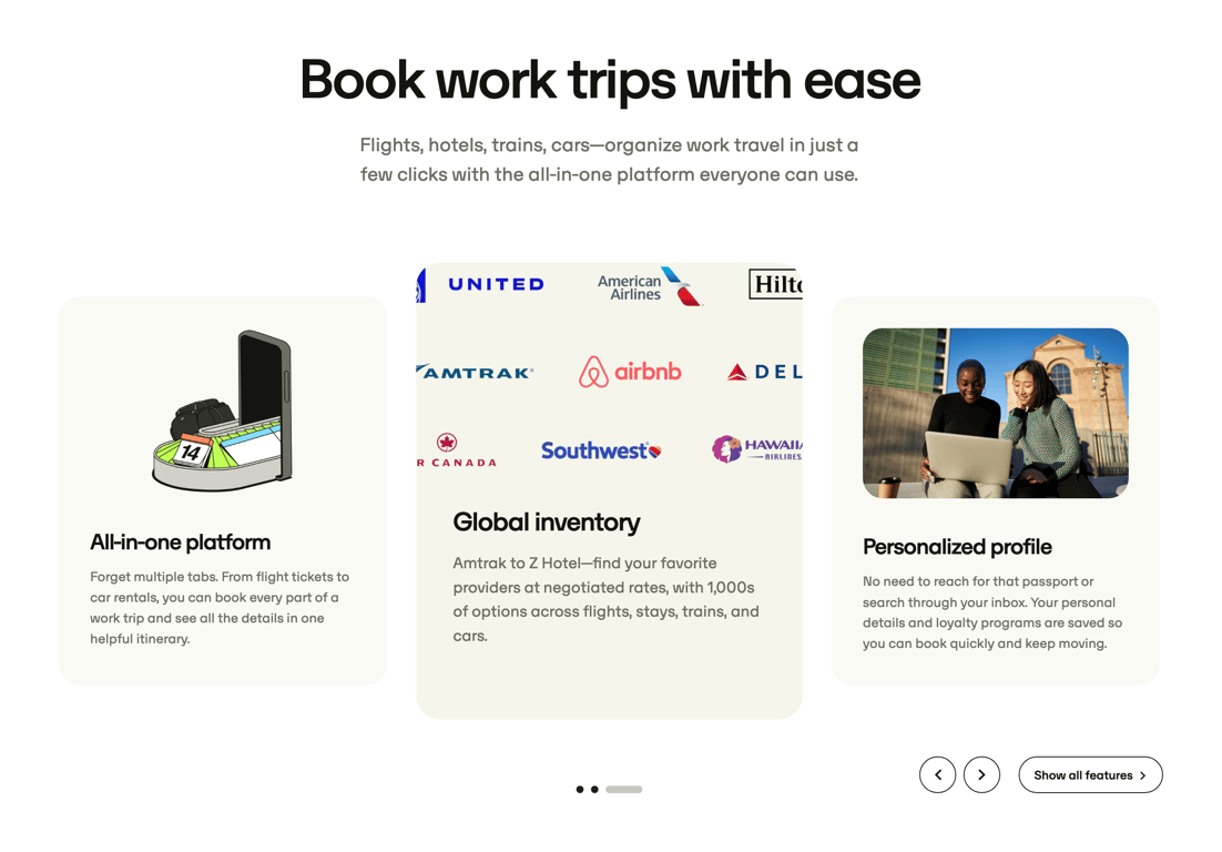 Travelperk — Slideshow component