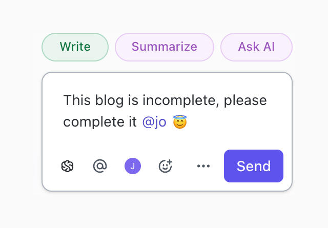 ClickUp — Textarea component