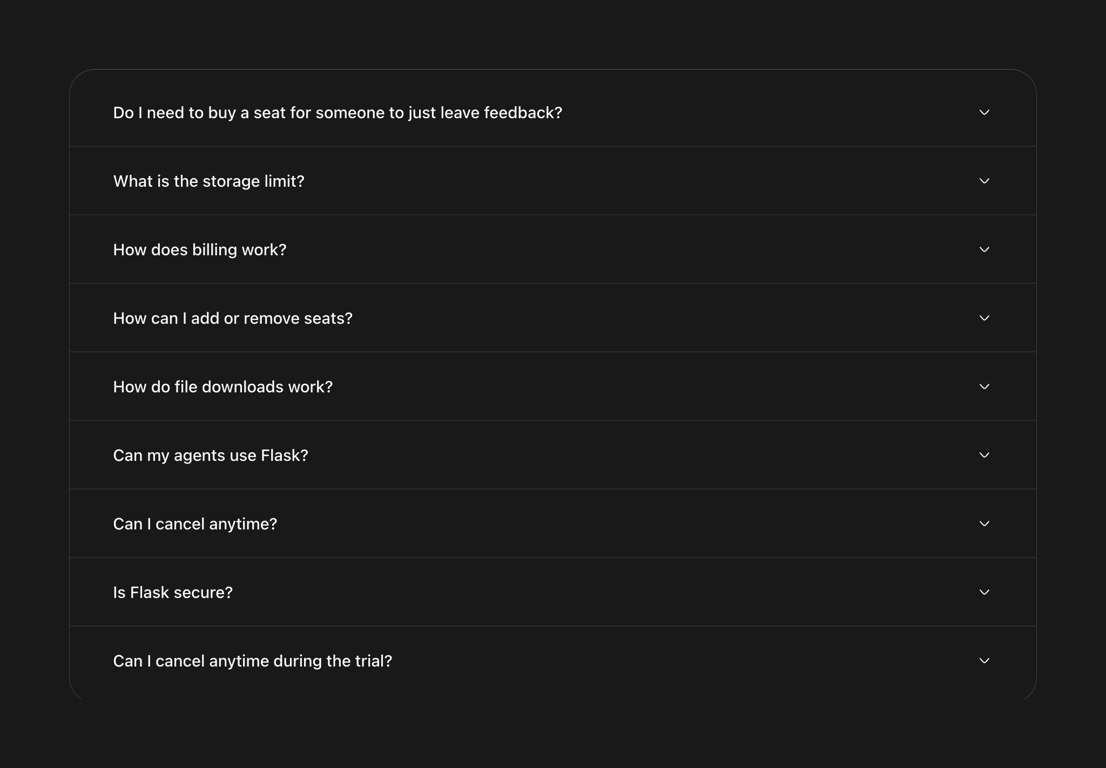 Flask — FAQ component