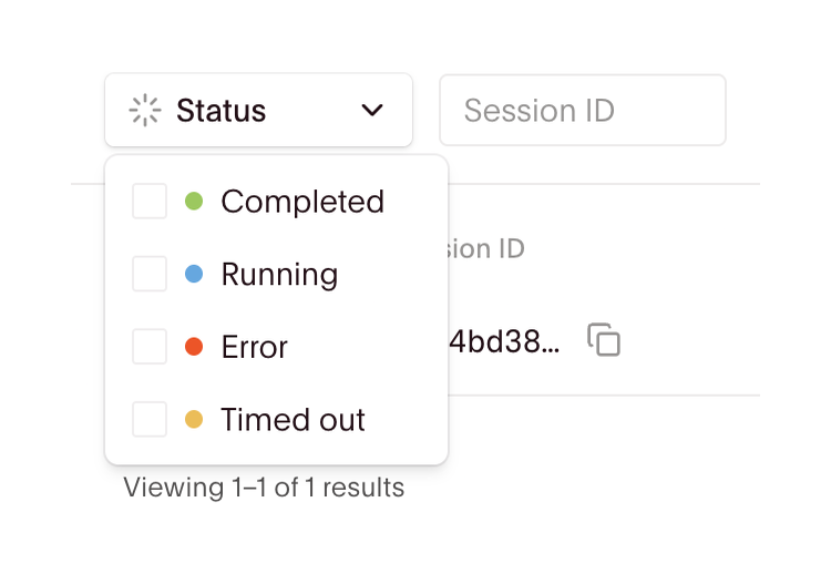 Browserbase — Sorting & filtering component