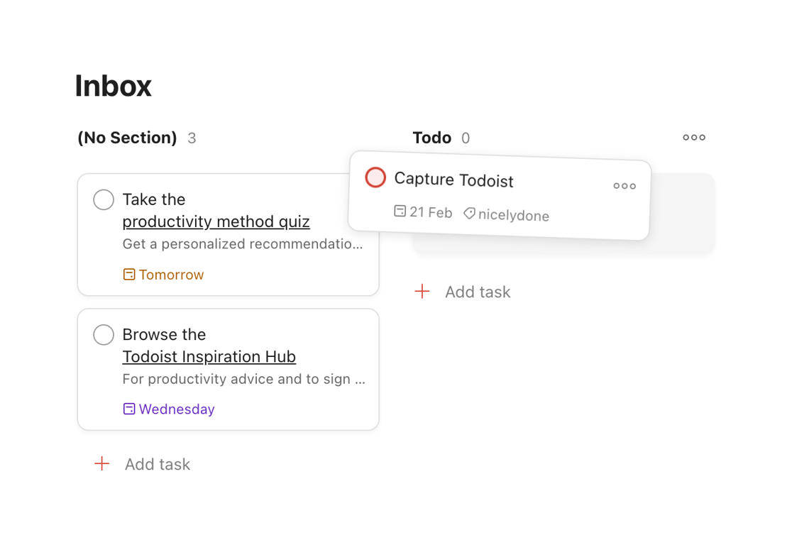 Todoist — Reorder component
